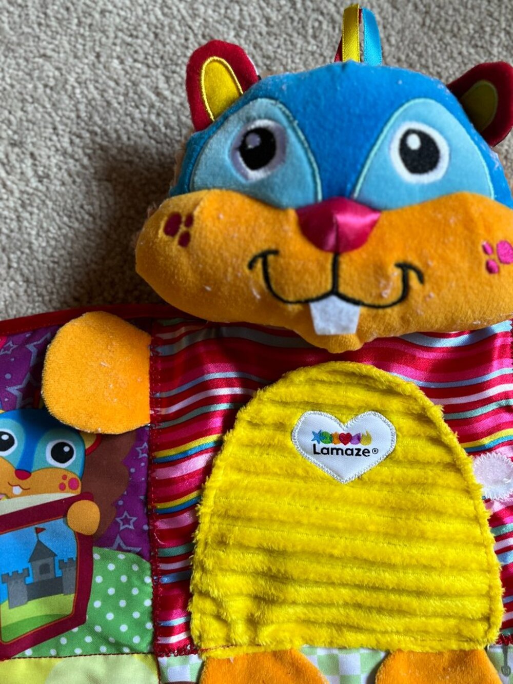 Lamaze Patchwork Baby Blanket and Chipmunk (Sensory Blanket)